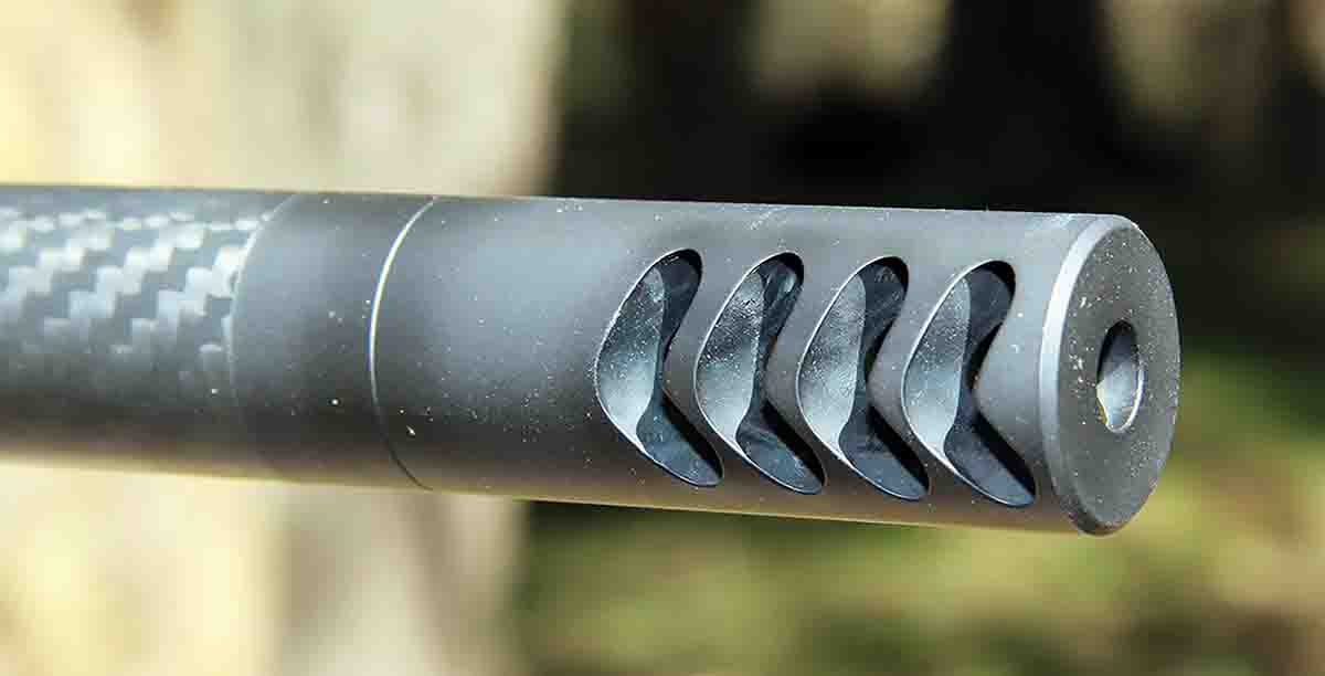 The AllTerra Mountain Shadow Carbon Rifle came with a 22-inch carbon-wrapped barrel with an ultralight muzzle brake. Recoil was nonexistent with the 6mm Creedmoor cartridge.